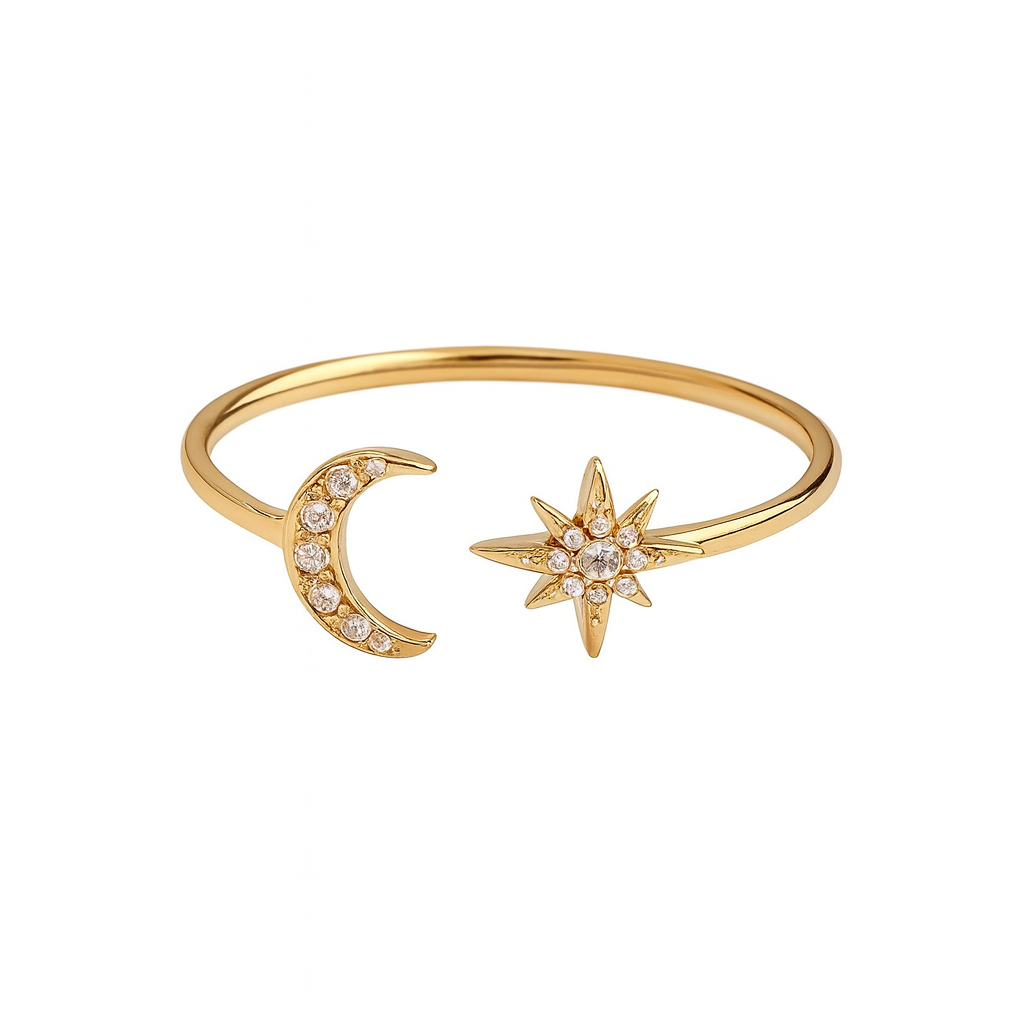 Moon & Star Ring